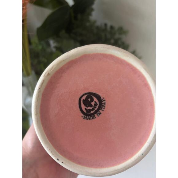 Vintage 70's Franco Bucci LP Pesaro Vase Signed Italian Modernist Pink White - Picture 4 of 6